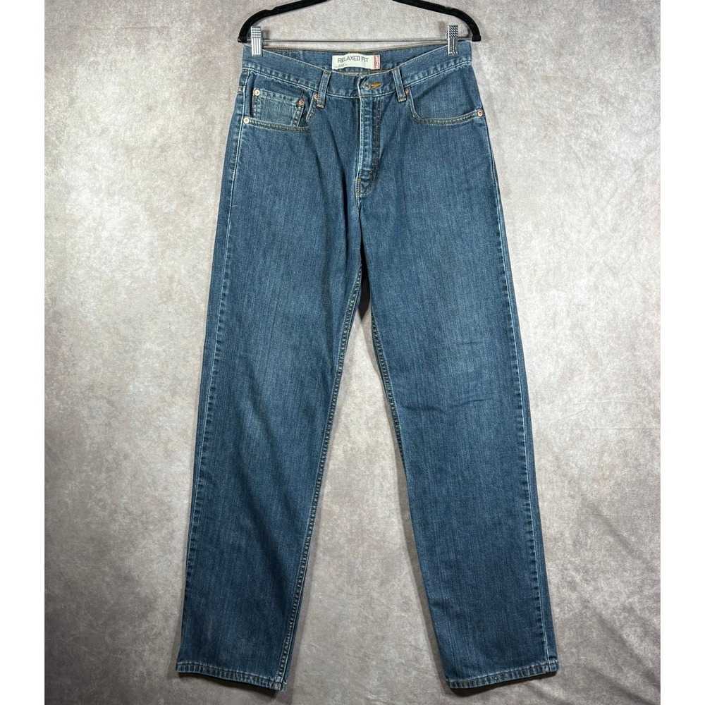 Levi's 550 Jeans Mens Size 32X34 Blue Dark Wash Denim Relaxed Fit Straight Leg